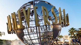 Universal Studios Hollywood globe entrance 201912