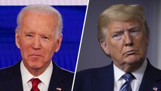 Former Vice-President Joe Biden (left) and President Donald Trump (right).