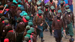 Integrantes del Ejército Zapatista de Liberación Nacional.