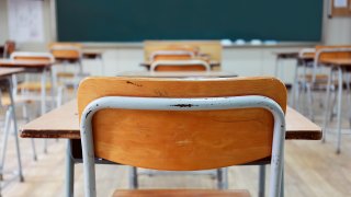 An empty school classroom