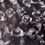 FDNY firemen wait during search for victims of 1966 fire in Manhattan