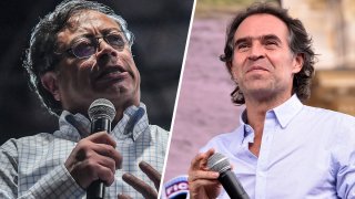 Los candidatos presidenciales colombianos Gustavo Petro (I) y Fico Gutiérrez.