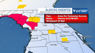 Emiten aviso de tormenta severa para varios condados de Florida Central