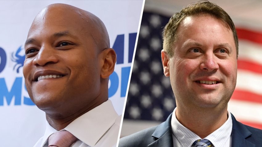 Governor of Maryland Democratic candidate Wes Moore, left, and Republican candidate Dan Cox, right.