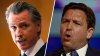 Los gobernadores Ron DeSantis y Gavin Newsom se enfrentarán en un debate en noviembre