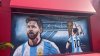 Este es el mural de Messi en un supermercado en Kissimmee