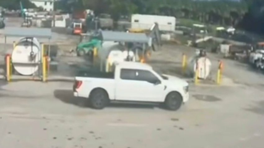 A truck involved in the theft of dozens of generators from Trump National Doral was captured on surveillance video.