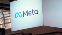 The Meta logo is seen at the Vivatech show in Paris, , June 14, 2023.