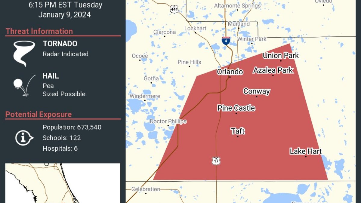 Pronóstico Mal tiempo en Florida para el 9 de enero de 2024
