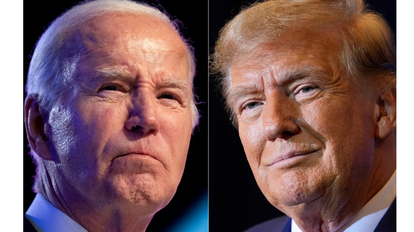 FILE – This combo image shows President Joe Biden, left, Jan. 5, 2024, and Republican presidential candidate former President Donald Trump, right, Jan. 19, 2024. (AP Photo, File)