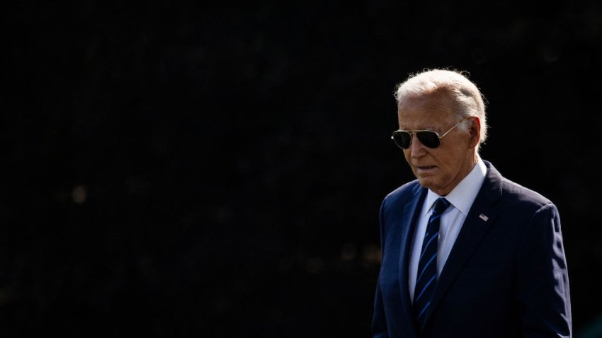 US President Joe Biden walks out of the Oval Office towards Marine One on the South Lawn of the White House in Washington, DC, on July 15, 2024. Biden is travelling to Las Vegas. (Photo by SAMUEL CORUM / AFP) (Photo by SAMUEL CORUM/AFP via Getty Images)