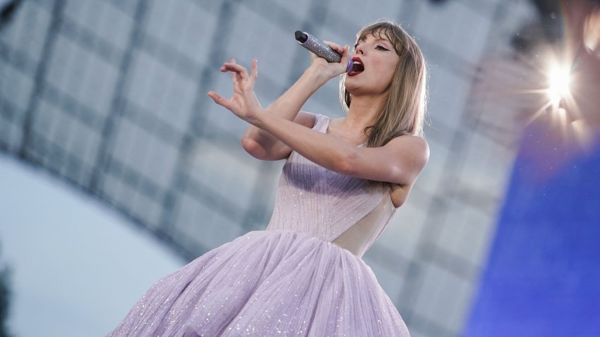 Taylor Swift performs onstage during "Taylor Swift | The Eras Tour" at Olympiastadion on July 27, 2024 in Munich, Germany.