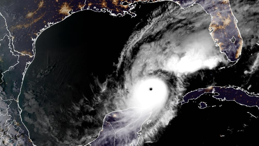 Imagen satelital del huracán Milton el 8 de octubre del 2024.