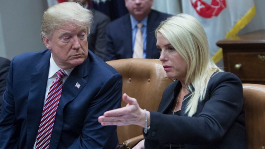 WASHINGTON, DC – FEBRUARY 22:  (AFP OUT) Florida Attorney General Pam Bondi speaks during a meeting with President Donald Trump and state and local officials on school safety at The White House  February  22, 2018 in Washington, DC. (Photo by Chris Kleponis-Pool/Getty Images