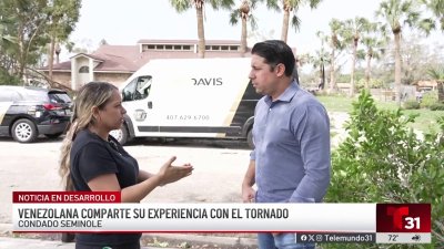 Venezolana narra su experiencia tras vivir de cerca el impacto de un tornado en el condado Seminole