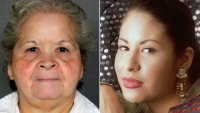 This combination of photos shows Yolanda Saldivar, who is serving a life sentence at the Patrick L. O’Daniel Unit in Gatesville, Texas, left, and Tejano music star Selena posing in Corpus Christi, Texas, on March 7, 1995. (Texas Department of Criminal Justice via AP, left, and Paul Howell,/Houston Chronicle via AP)