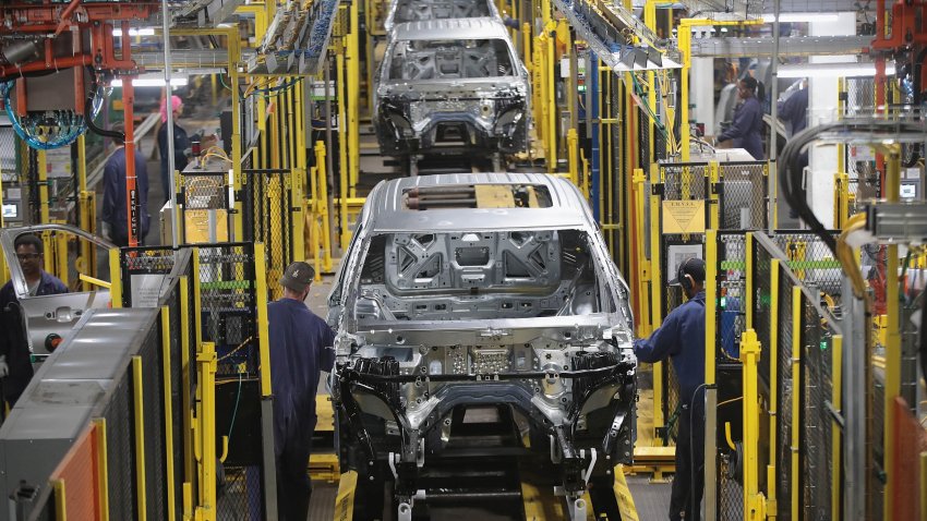 CHICAGO, ILLINOIS – JUNE 24: Workers assemble Ford vehicles at the Chicago Assembly Plant on June 24, 2019 in Chicago, Illinois. Ford recently invested $1 billion to upgrade the facility where they build the Ford Explorer, Police Interceptor Utility and the Lincoln Aviator.  (Photo by Scott Olson/Getty Images)