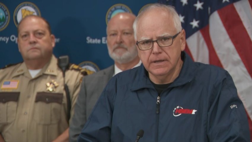 Tim Walz at podium presser