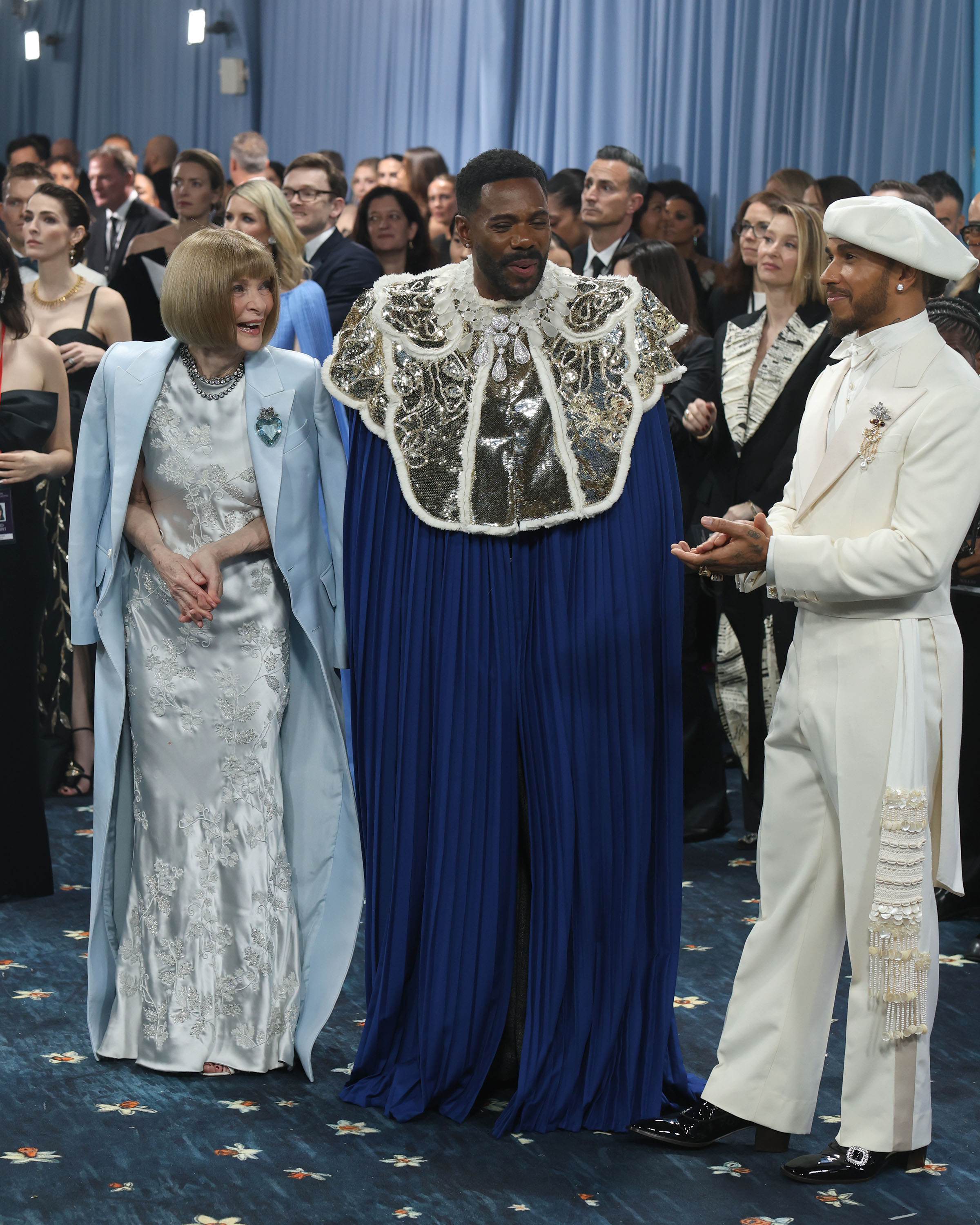 Anna Wintour, Colman Domingo and Lewis Hamilton attend 2025 Met Gala Celebrating "Superfine: Tailoring Black Style" Red Carpet at The Metropolitan Museum of Art on May 5, 2025 in New York.