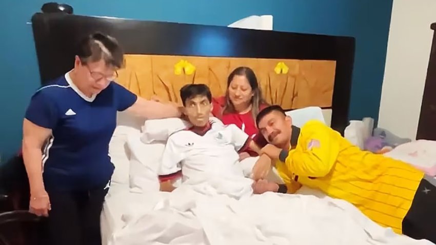 Kevin Gonzalez is reunited with his parents in Durango, Mexico, following their release from U.S. immigration custody.