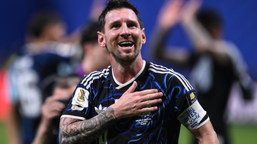 ATLANTA, GEORGIA – JULY 15: Lionel Messi of Argentina celebrates during the FIFA World Cup 2026 Semi Final match between England and Argentina at Atlanta Stadium on July 15, 2026 in Atlanta, Georgia. (Photo by Image Photo Agency/Getty Images)